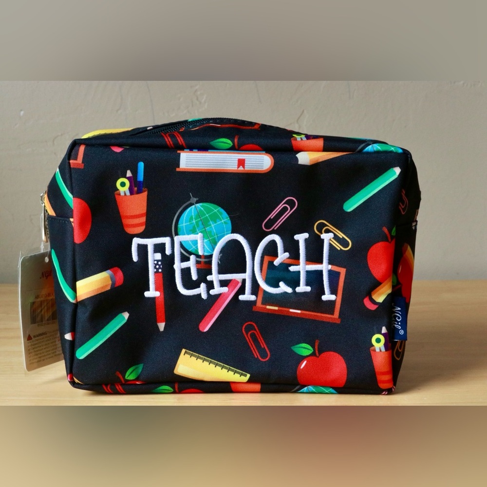 Teacher Appreciation, teach bag, brand new with tags, embroidered, zipper close